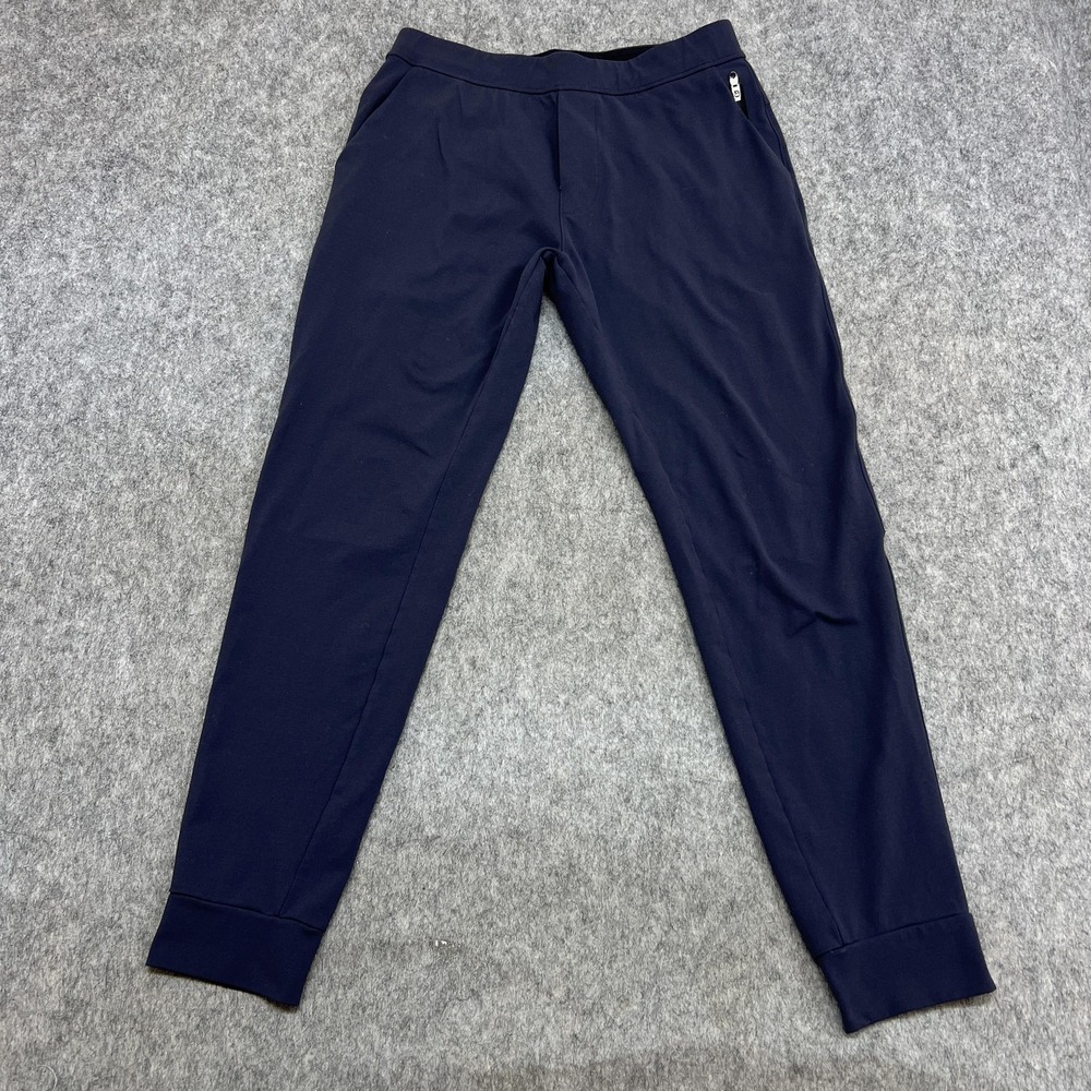 Public Rec Pants Mens 32 Blue Joggers Nylon Stretch Zip Drawstring Fits 32x29 **
